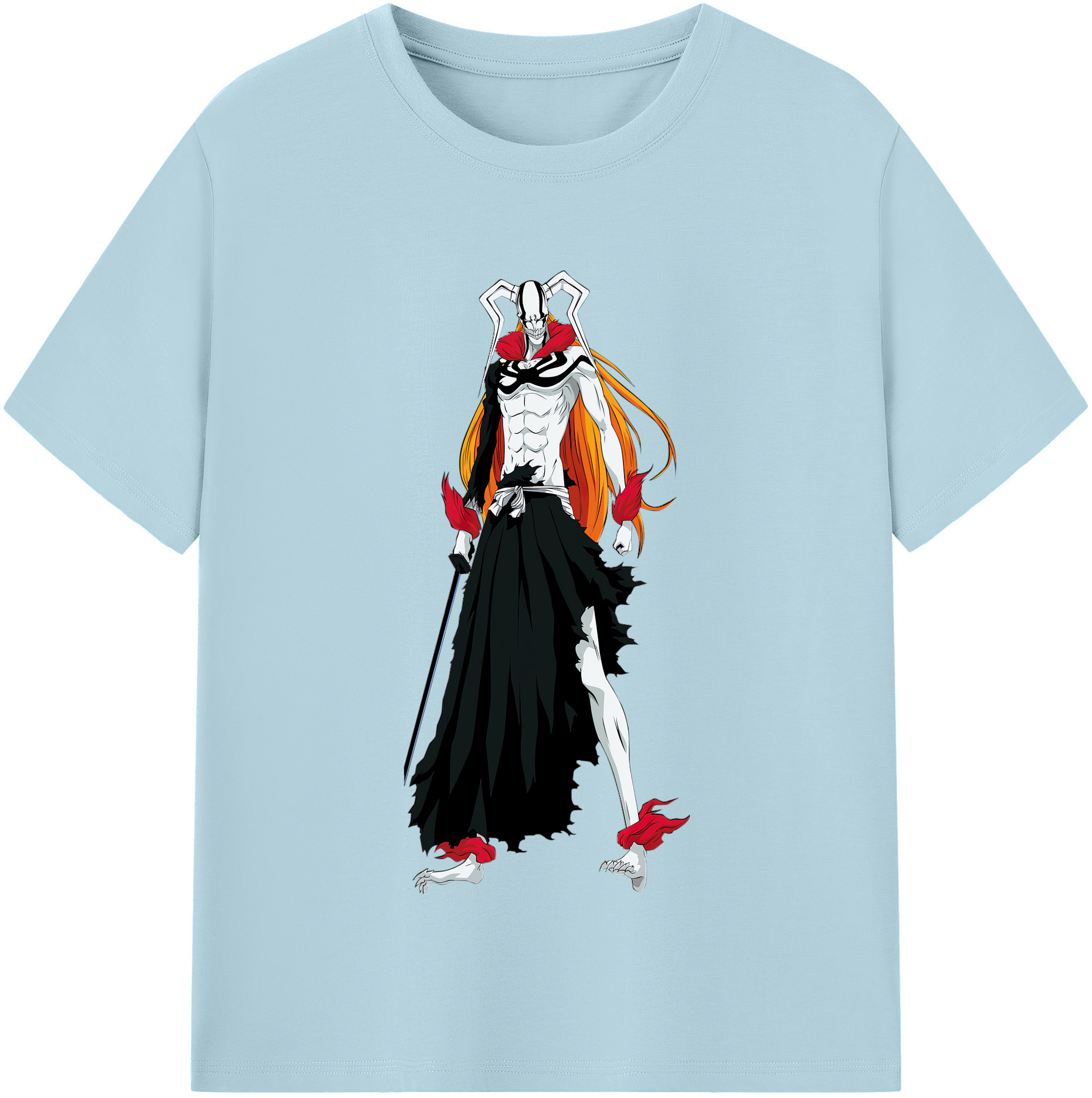 （画像用） ブリーチ 黒崎一護（くろさき いちご）BLEACH Kurosaki Ichigo 綿100％半袖Tシャツ（フロントプリント）
